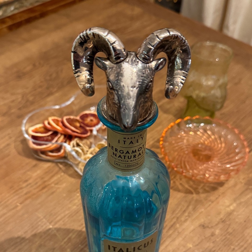 Silver Ram Head Bottle Stopper